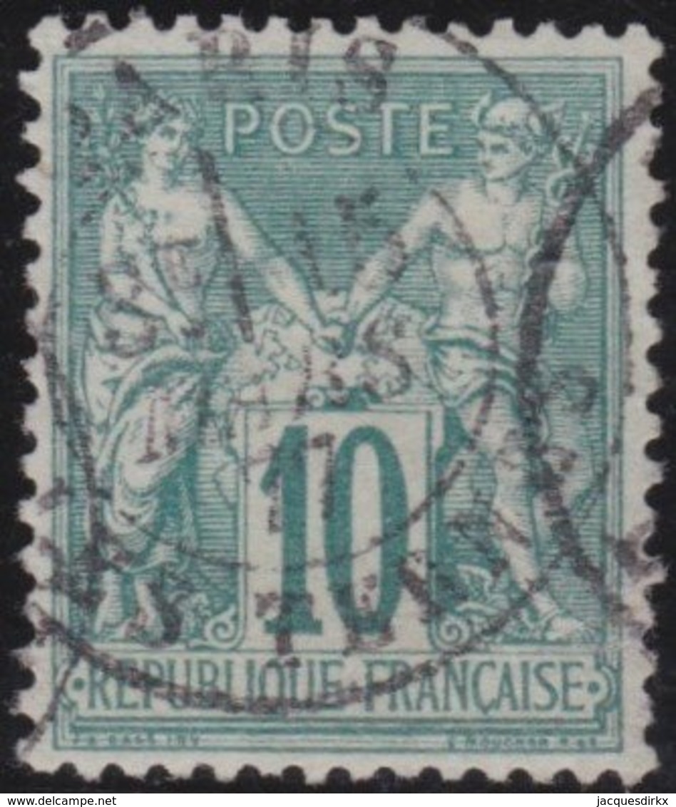 France  .   Yvert   .     76  (2 Scans)         .     O          .       Oblitéré - 1876-1898 Sage (Type II)