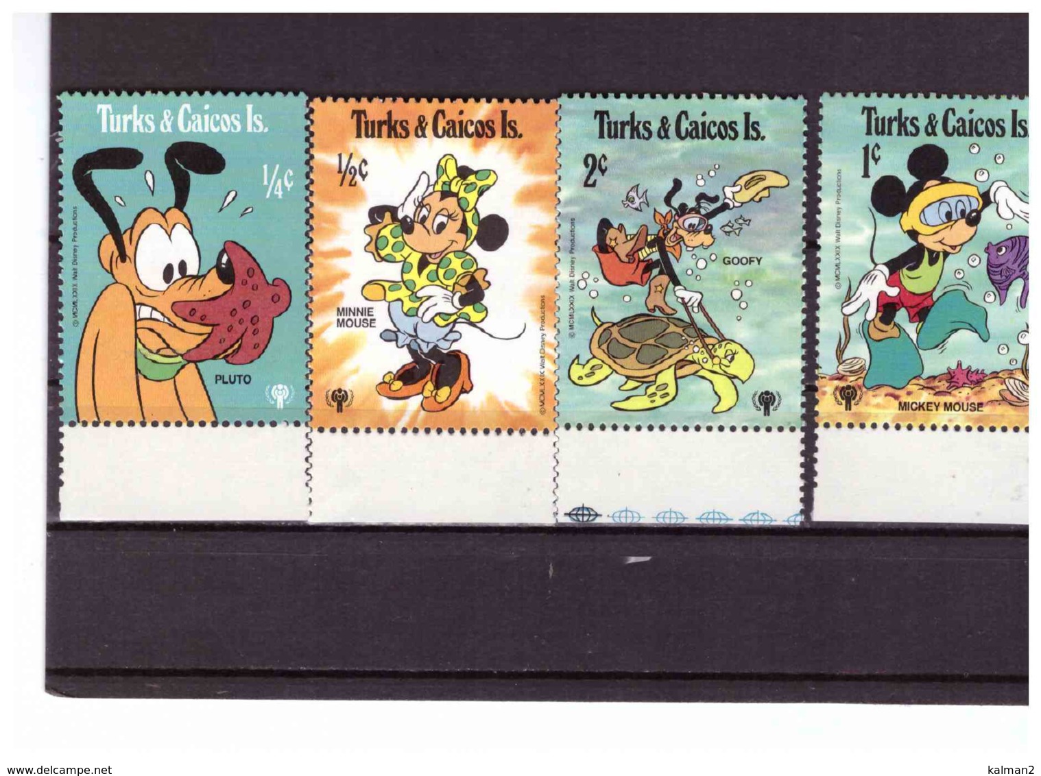 BF50   -   TURKS & CAICOS ISLANDS  /   CAT.  Y&T.  NR.  445/453 + BF  17   -   SERIE COMPLETA  NUOVA** MNH - Disney