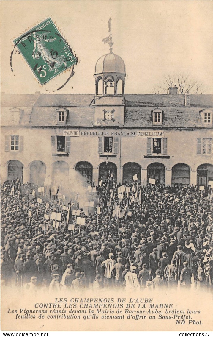 10-BAR-SUR-AUBE- MANIFECTATION CONTRE LES CHAMPENOIS DE LA MARNE - Bar-sur-Aube