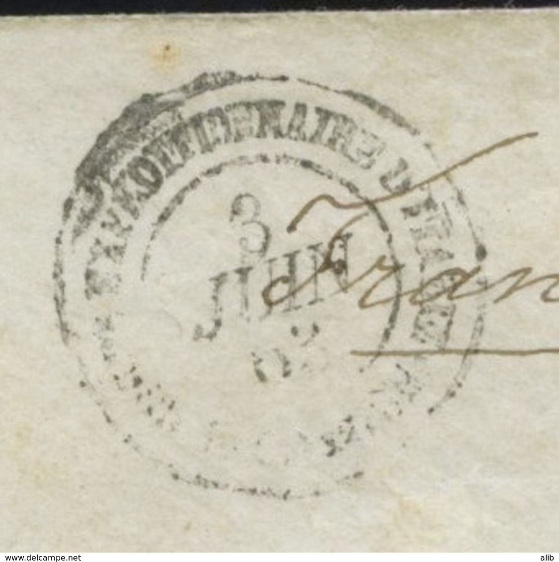 Envelop France 1862 Napoléon III Dentelé 20c Bleu No22. Avec Grille Et Corps Expéditionnaire D'Italie 1e Division - 1849-1876: Klassik