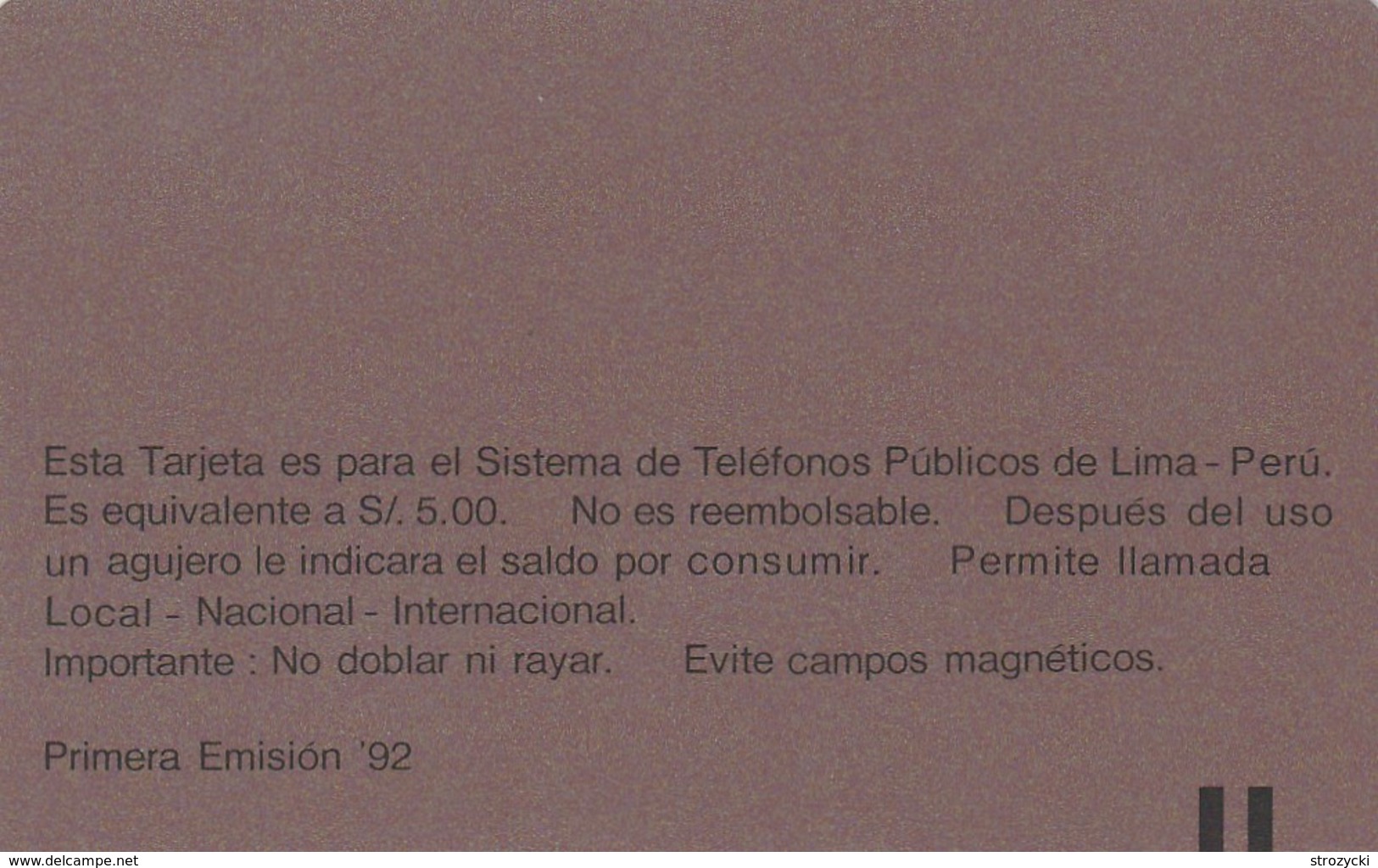 Peru - Telemovil - Mountain - 5 S/. - Pérou