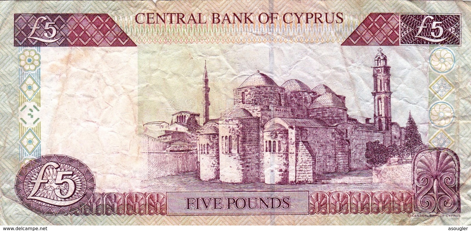 CYPRUS (GREECE) 5 POUNDS 1997 F P-58  "free Shipping Via Regular Air Mail (buyer Risk)" - Cyprus