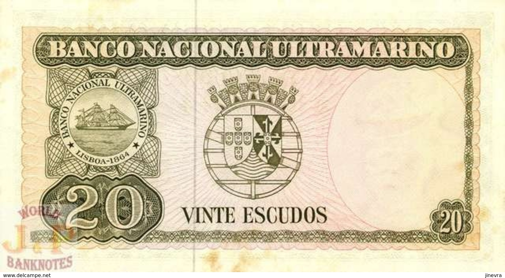 TIMOR 20 ESCUDOS 1967 PICK 26a AU/UNC - Timor