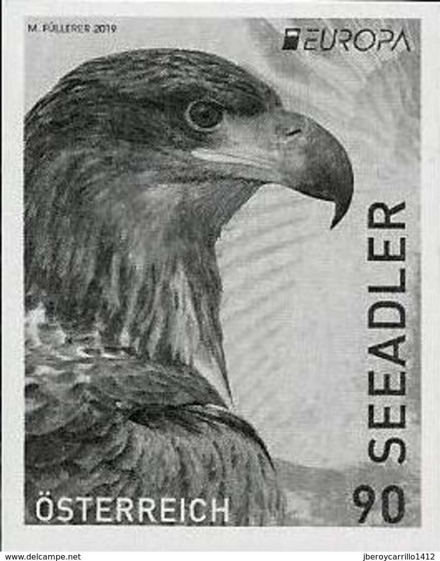 AUSTRIA / ÖSTERREICH - EUROPA 2019 -NATIONAL BIRDS.-"AVES -BIRDS -VÖGEL-OISEAUX"- BLACK PRINT PROOF - 2019