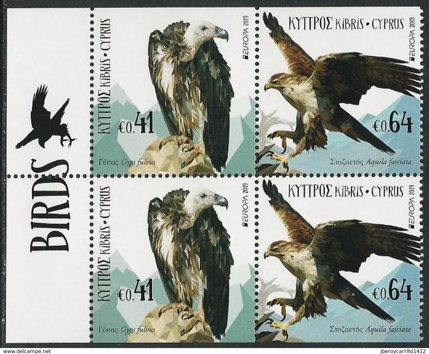 CHIPRE/ CYPRUS/ ZYPERN/ CHYPRE- EUROPA 2019 -NATIONAL BIRDS.-"AVES - BIRDS - VÖGEL -OISEAUX"-  2 SERIES Del CARNET - 2019