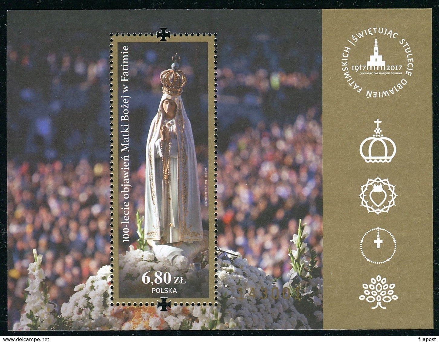 Poland 2017 100th Anniversary Of The Apparitions Of Our Lady Of Fatima MNH** - Ongebruikt