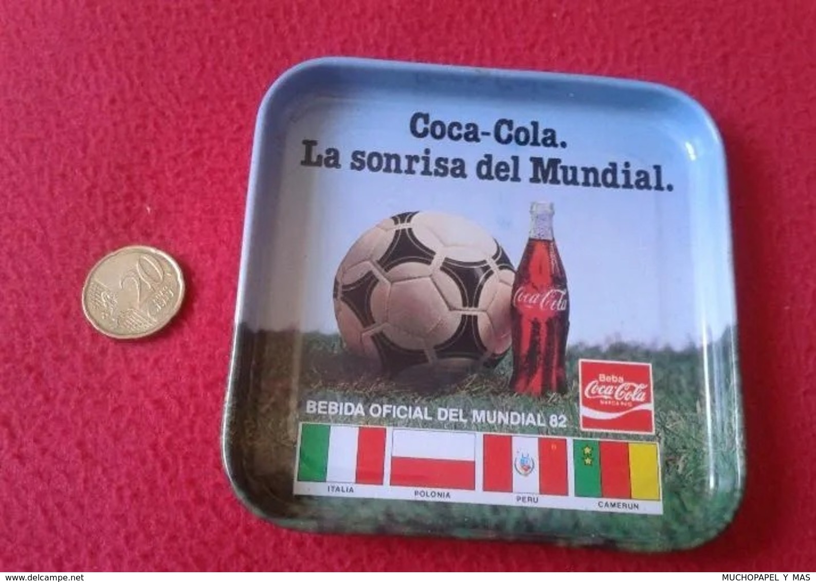 SPAIN POSAVASOS COASTER MAT COCA COLA WORLD CUP MUNDIAL DE FÚTBOL ESPAÑA 82 1982 CHAMPIONSHIP ITALY POLAND PERÚ FOOTBALL - Portavasos