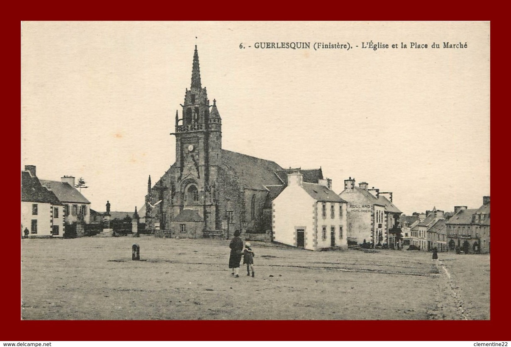 Guerlesquin * L'eglise Et La Place Du Marché  ( Scan Recto Et Verso ) - Guerlesquin