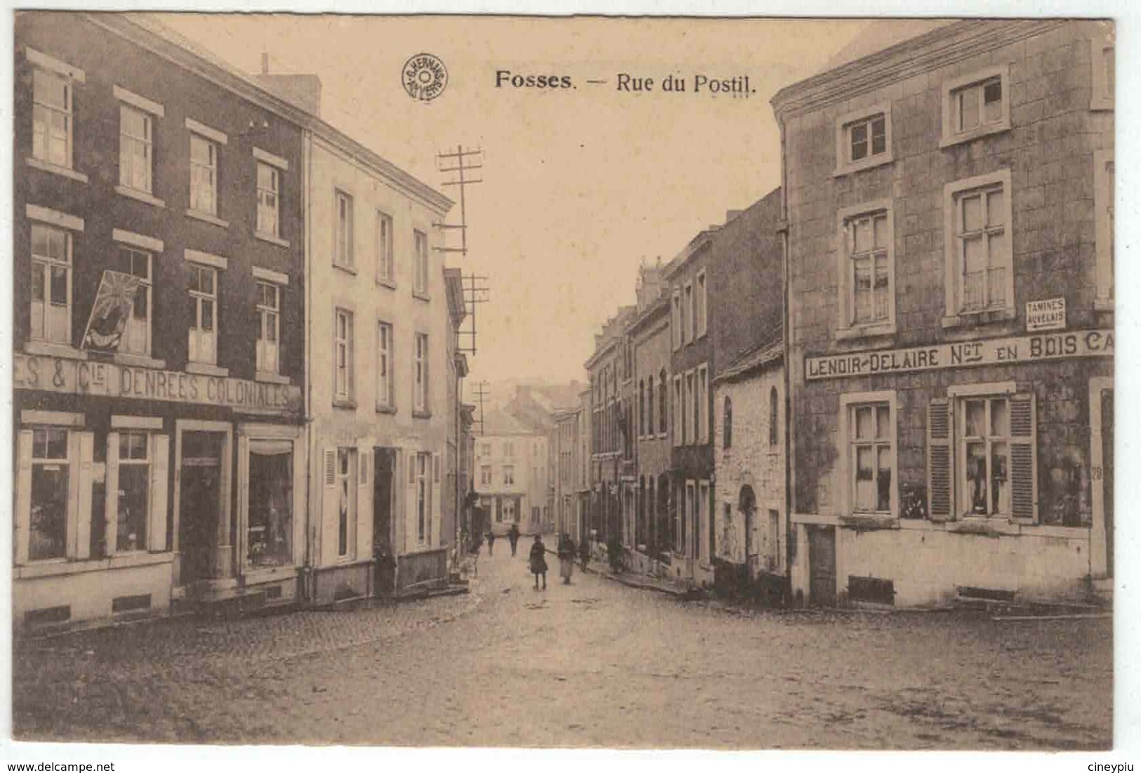 Fosses - Rue Du Postil - Ed. Hermans - Magasin Lenoir Delaire + Cie Des Denrées Coloniales - Fosses-la-Ville