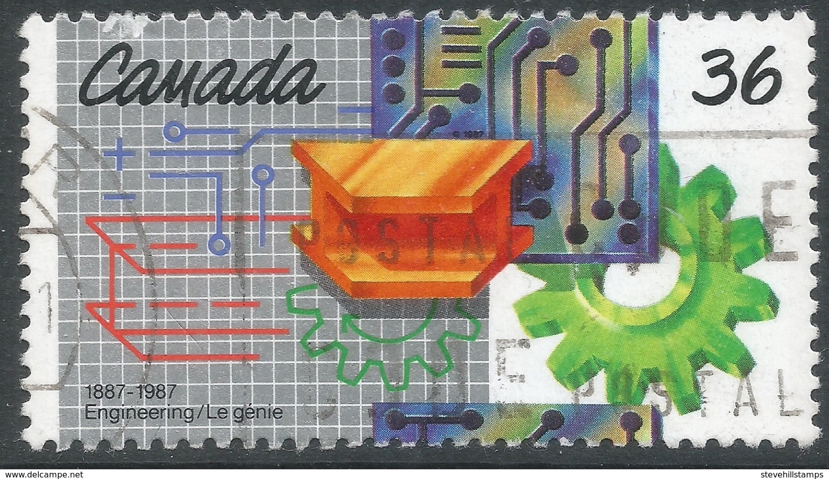 Canada. 1987 Centenary Of Engineering Institute Of Canada. 36c Used. SG 1240 - Used Stamps