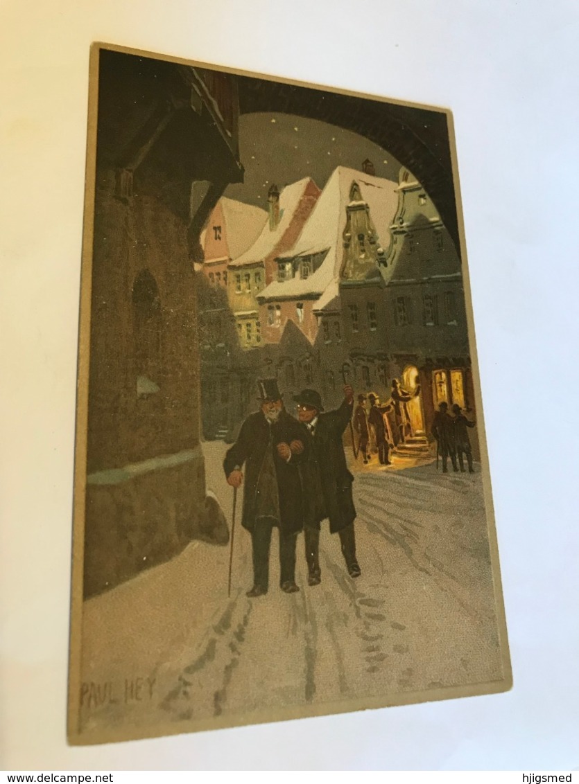 Paul Hey Litho Prosit Neujahr Happy New Year Men In Hat Winter Meissner Buch Leipzig 11331 Post Card Postkarte POSTCARD - Hey, Paul