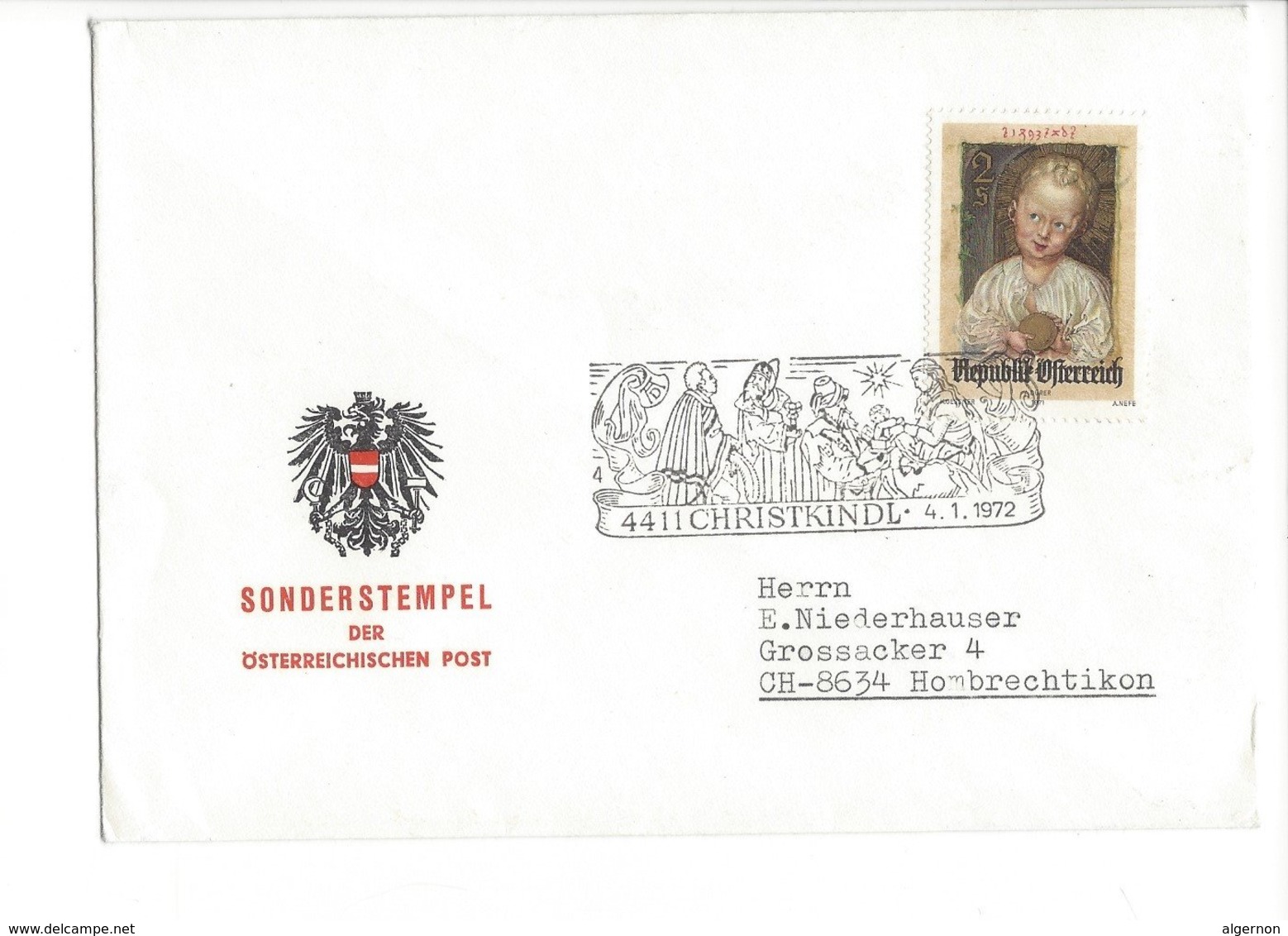 22346 - Christkindl 1971 / 04.01.1972  Sonderstempel Der Österreichischen Post - Noël