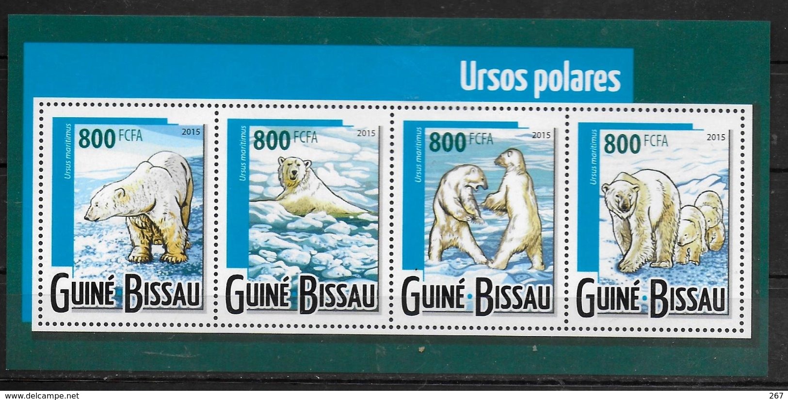 GUINEE BISSAU  Feuillet  N° 5944/47 * *  ( Cote 18e )  Ours Polaire - Bären