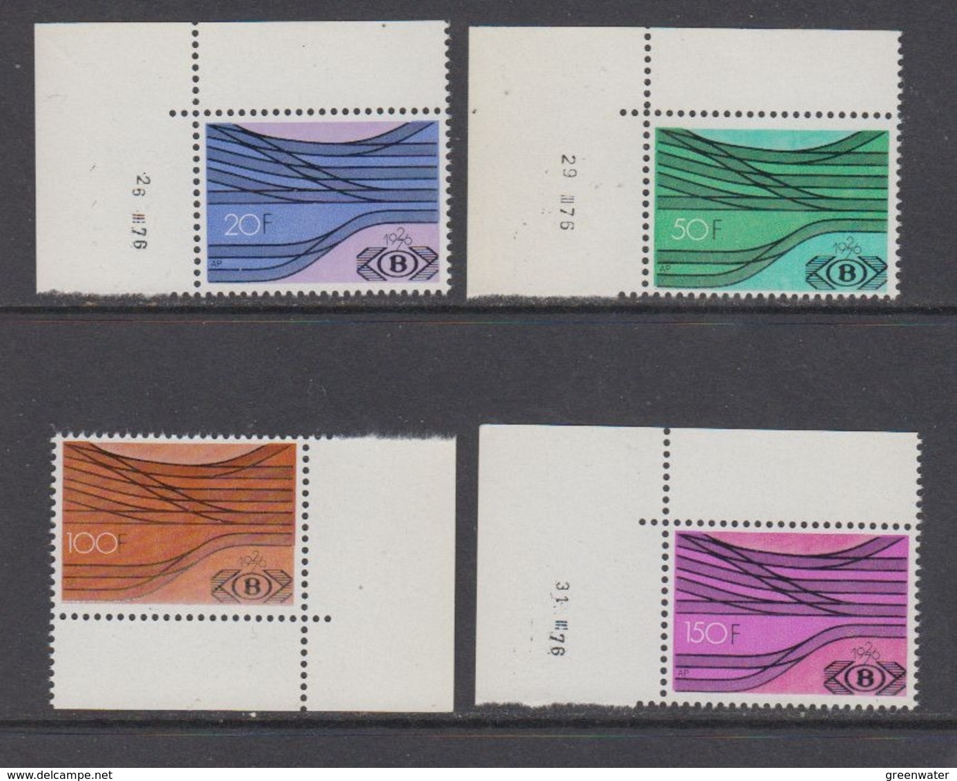 Belgie 1976 Spoorwegen / 50ste Verjaardag Van De Spoorweg 4w (bladhoek + 3w Met Drukdatum)** Mnh (44821D) - Other & Unclassified