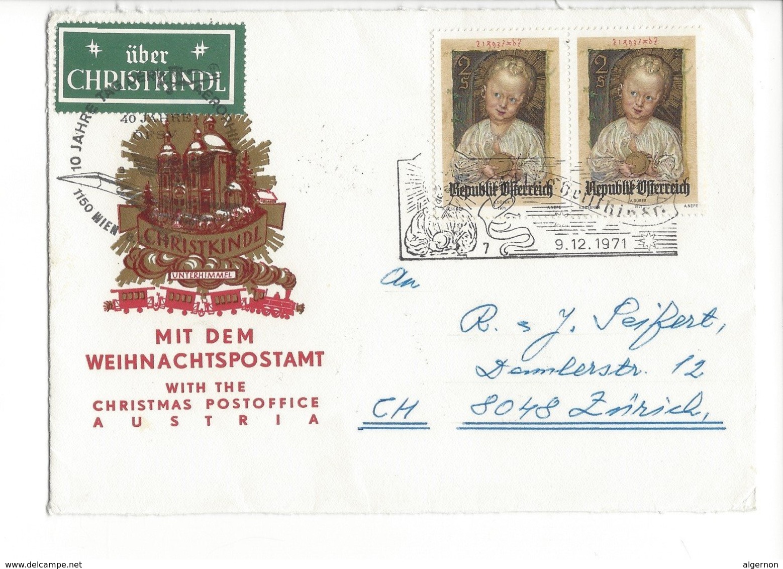 22352 - Christkindl 09.12.1971 Weihnachtpostamt Pour Zürich - Noël