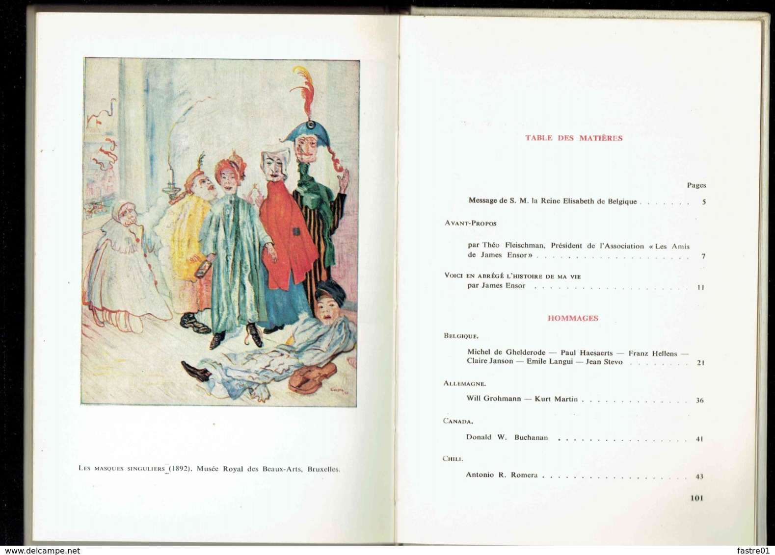 :  HOMMAGE A JAMES ENSOR. 1959.   * Exemplaire Numéroté 140*  *Ouvrage Orné De 17 Illustrations* - Autres & Non Classés