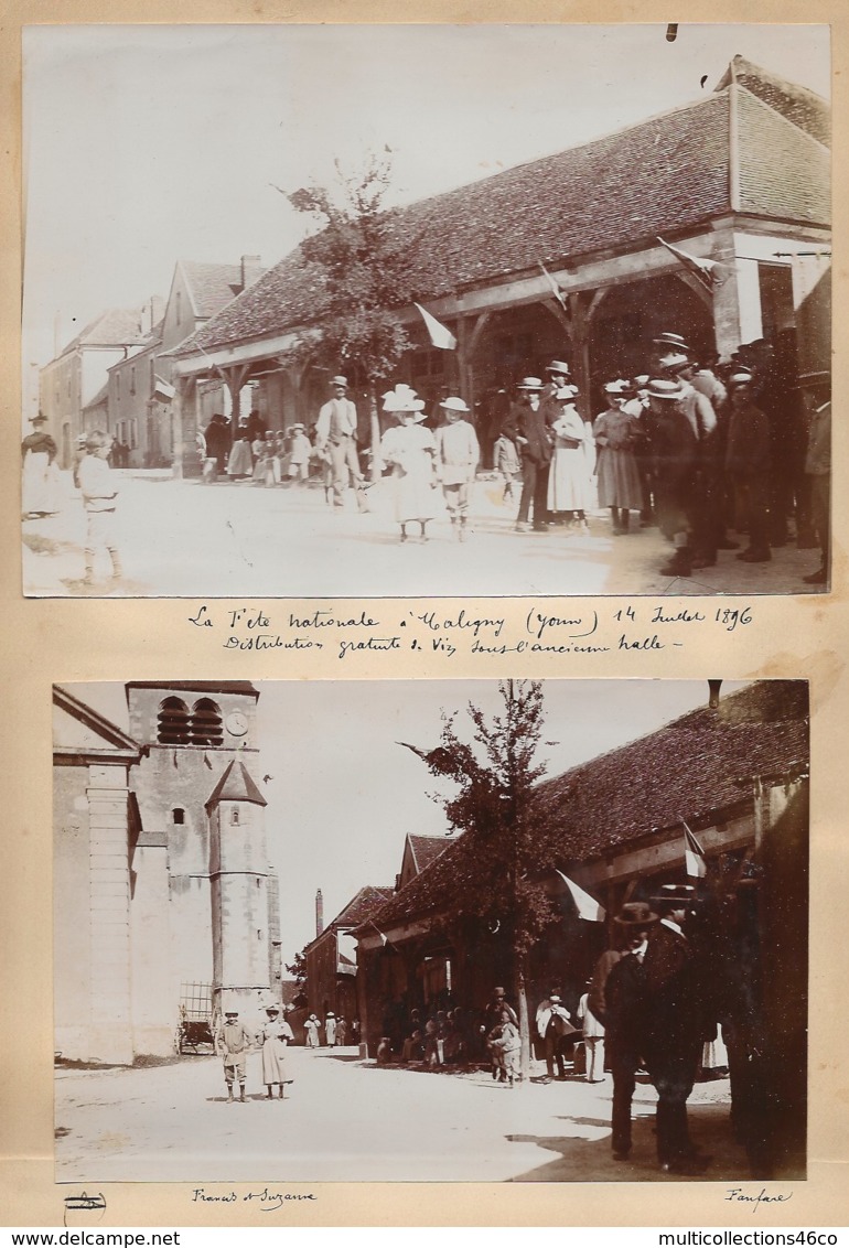 240919C - 13 PHOTOS 1896 - 89 MALIGNY Fête Nationale 14 Juillet Halle église Fanfare Train Rapide De La Vallée Du Serein - Sonstige & Ohne Zuordnung