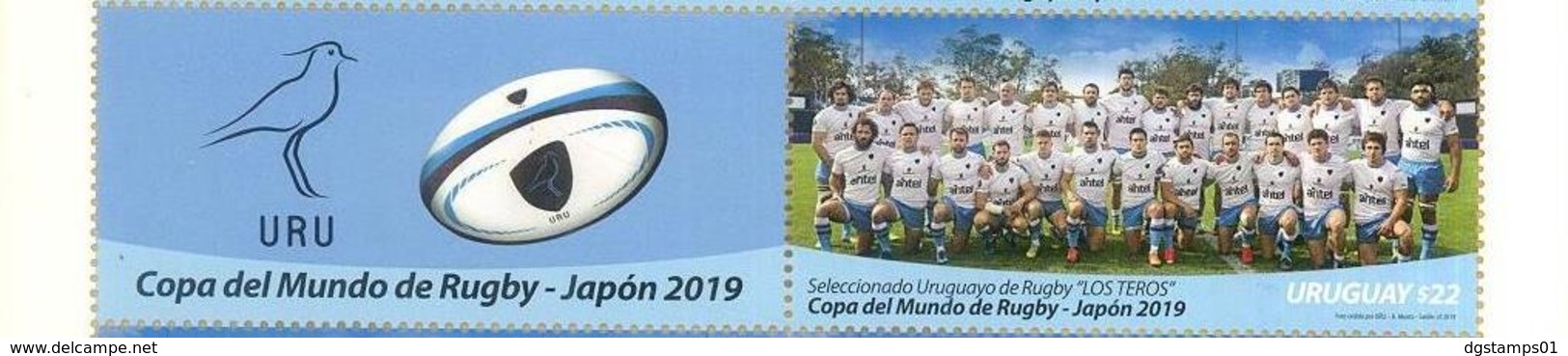 Uruguay 2019 ** Sellos & Bandeleta IX Copa Mundial De Rugby En Japon. Equipo Uruguayo Los "Teros" - Rugby