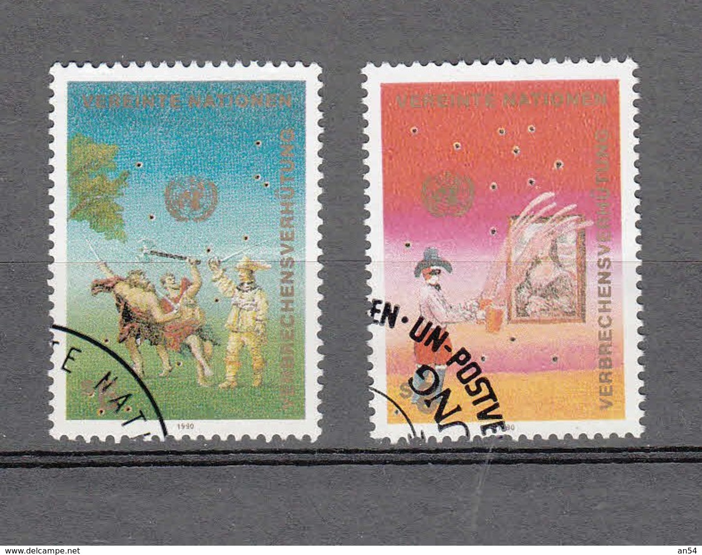 NATIONS  UNIES  VIENNE   1990   N° 110 - 111  OBLITERES       CATALOGUE YVERT - Oblitérés