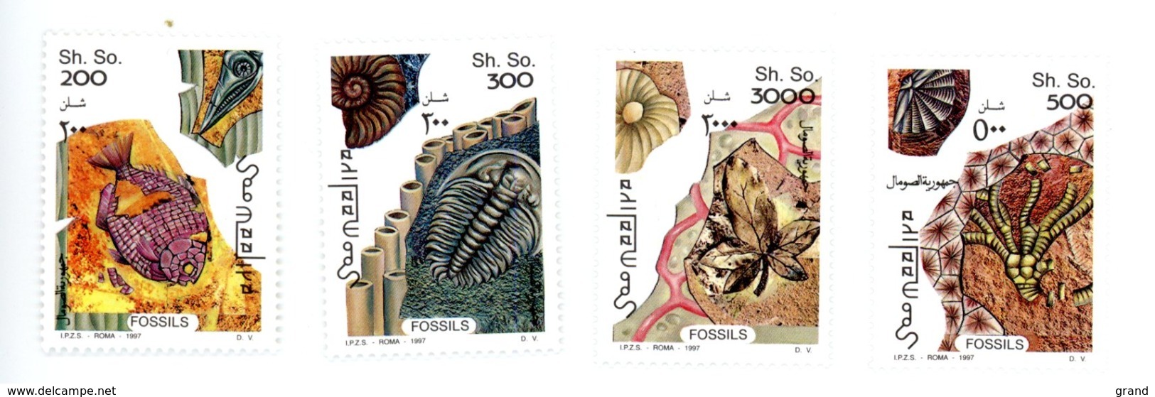 Somalie -1997-Fossiles,poisson-YT 547/50***MNH - Fossils