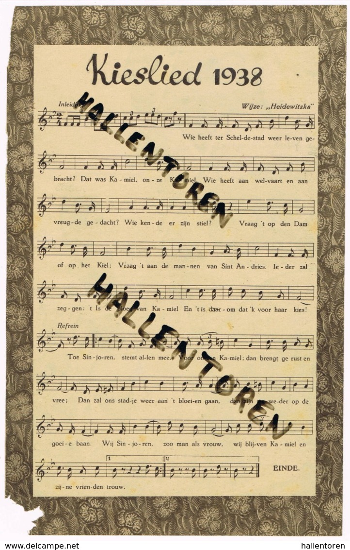 Antwerpen: Kieslied 1938 - Partitions Musicales Anciennes