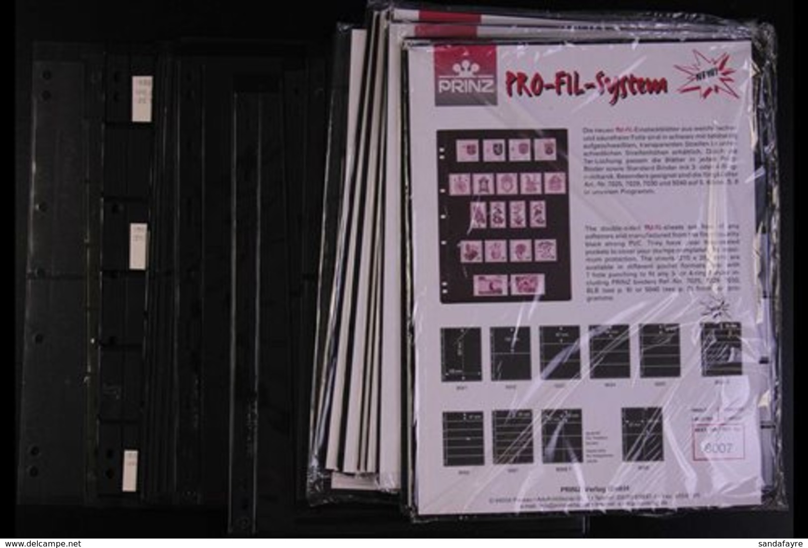 PRINZ PRO-FIL PAGES THICK PILE (about 120mm Tall) Of Mostly New & Used Black, Double Sided Pages, Mixture Of Single To 7 - Other & Unclassified