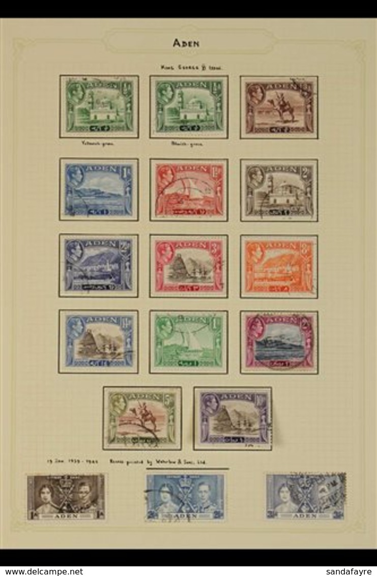 1937-1965 FINE USED COLLECTION Including Most SG Listed Additional Shades. Includes 1939-48 Definitive Set, 1951 New Cur - Aden (1854-1963)