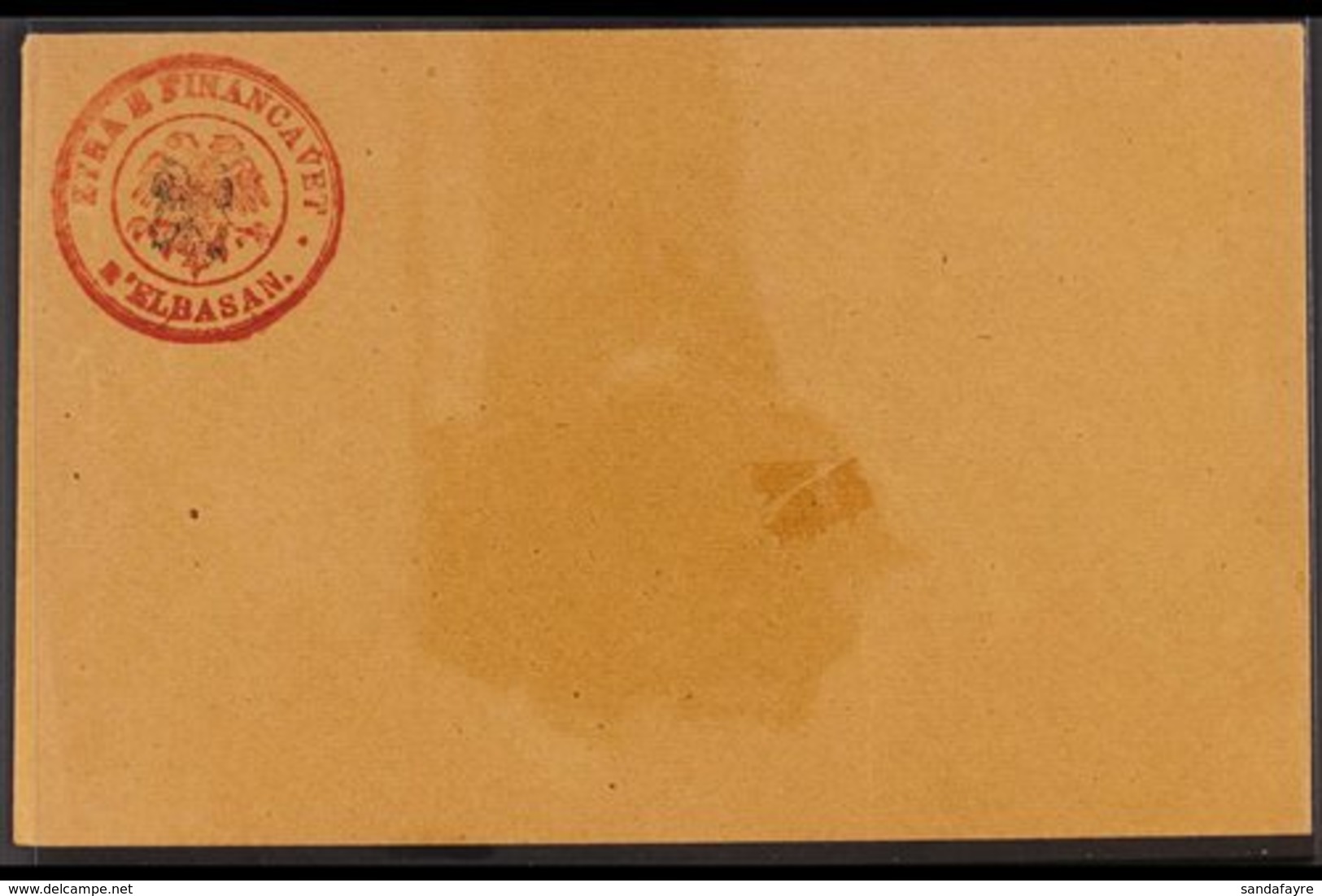 1919 DURRES GOVERNMENT POST. 1919 (1 Gr) Postal Stationery Envelope, Michel U1, Very Fine Unused With Small Mark On Fron - Albania