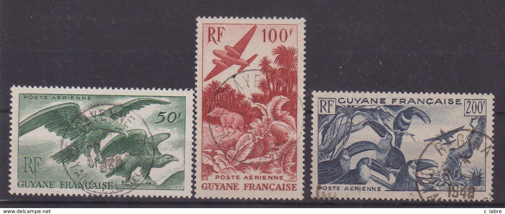 GUYANE : PA N° 35/37 . OBL . TB . 1947 . - Oblitérés