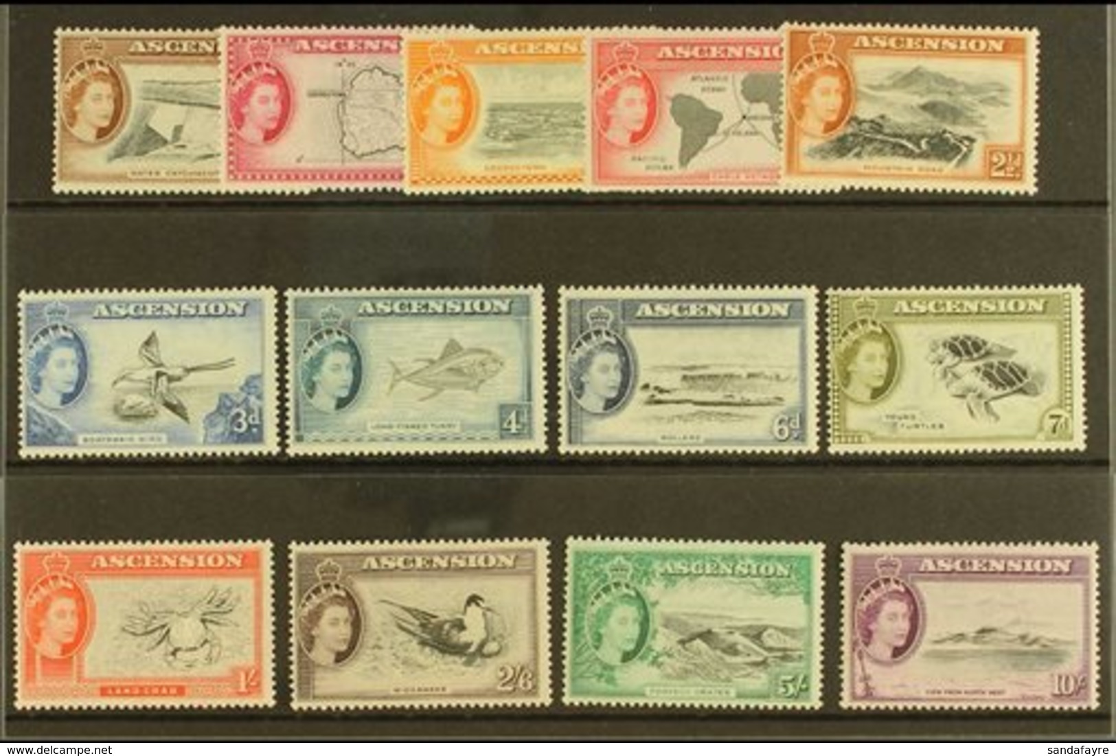 1956 Complete Definitive Set, SG 57/69, Never Hinged Mint (13 Stamps) For More Images, Please Visit Http://www.sandafayr - Ascensione