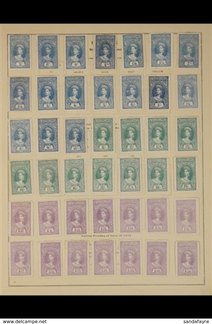 QUEENSLAND REVENUE STAMPS - IMPRESSED DUTY 1895 Complete Set Of 63 Stamps, 3d To £500, Barefoot 1/63, With Original Gum  - Other & Unclassified