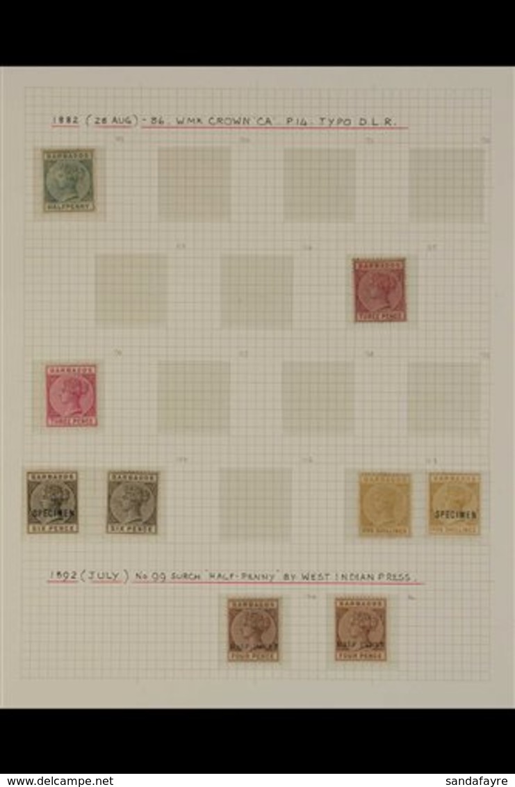 1882 - 1952 FRESH MINT COLLECTION Attractive Mint Only Collection Written Up On Pages With Many Complete Sets And Better - Barbados (...-1966)