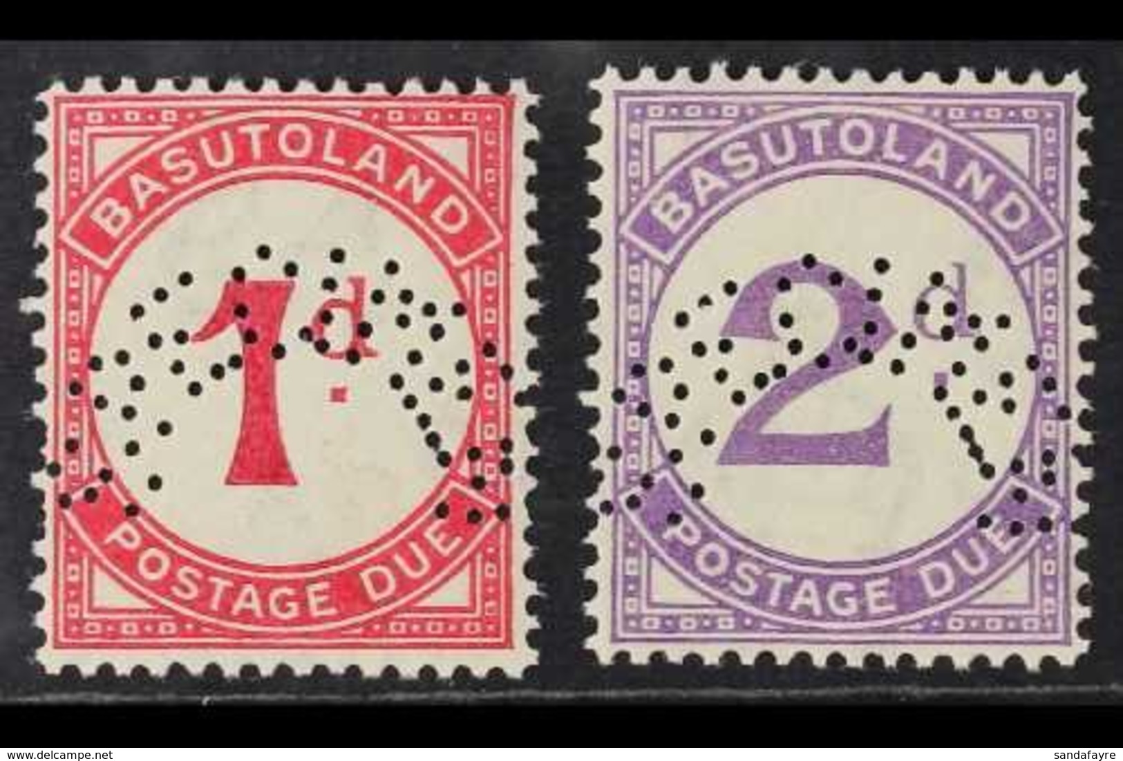 POSTAGE DUES 1933 1d And 2d Perforated "Specimen", SG D1s/2s, Very Fine Mint. (2 Stamps) For More Images, Please Visit H - Other & Unclassified