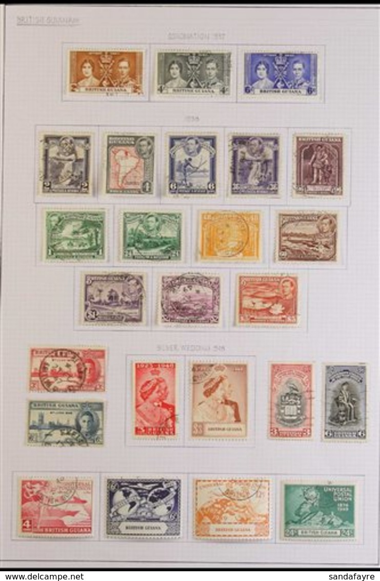 1937-54 FINE USED COLLECTION A Complete Basic Collection From 1937 Coronation To The 1954 QEII Definitive Set, SG 305/34 - Brits-Guiana (...-1966)