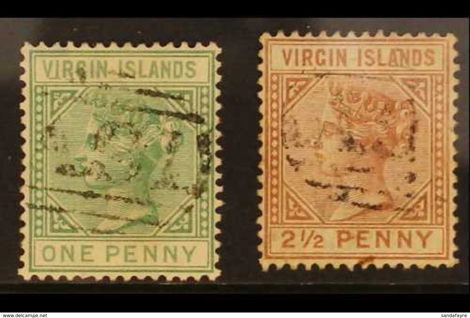 1879-80 Watermark Crown CC 1d And 2½d, SG 24/25, Good Used. (2 Stamps) For More Images, Please Visit Http://www.sandafay - British Virgin Islands