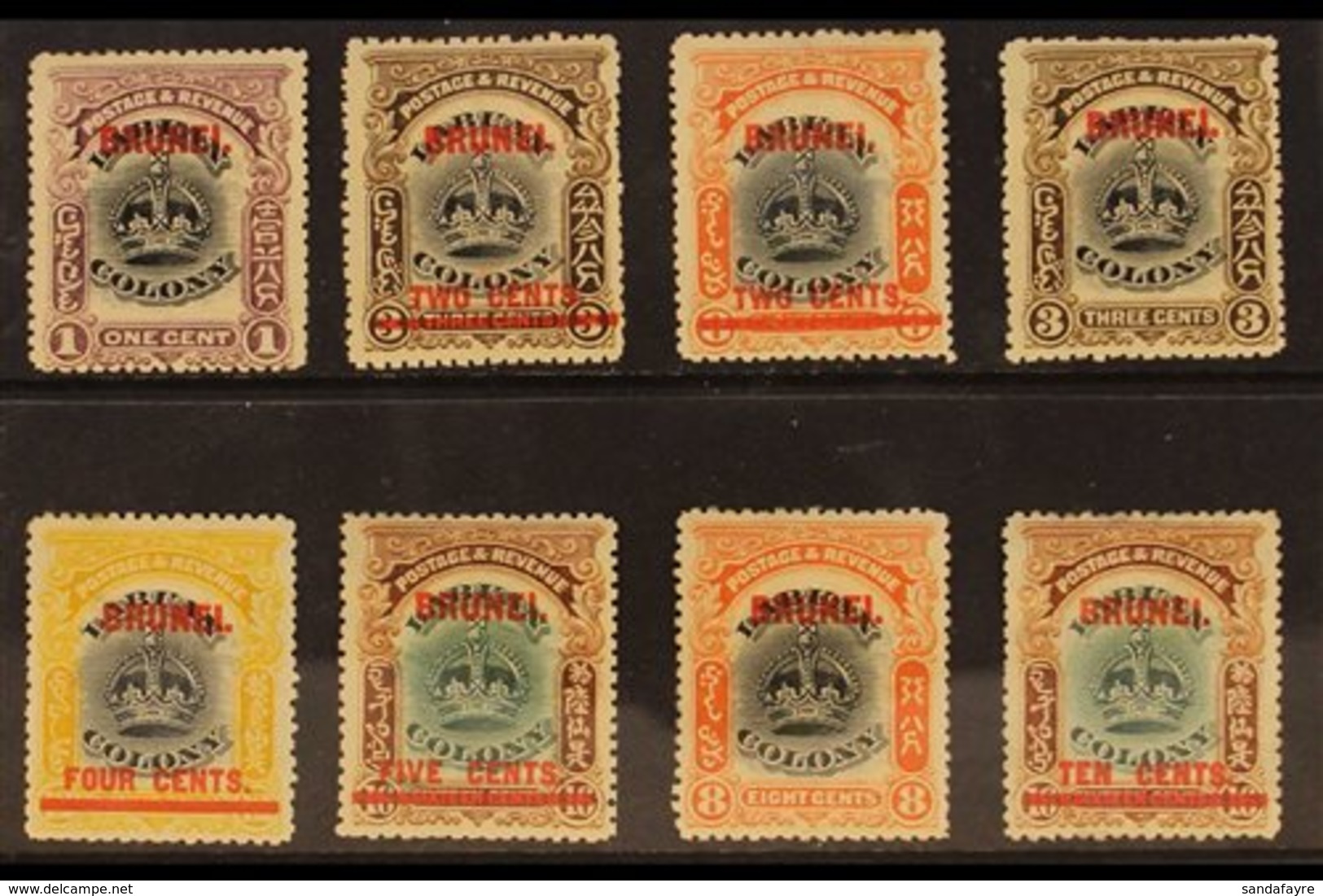 1906 Overprints On Labuan Set Complete From 1c To 10c On 16c, SG 11/18, Mint, Mostly Fine. (8 Stamps) For More Images, P - Brunei (...-1984)
