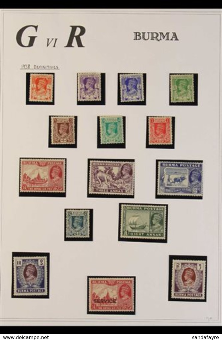 1938-47 FINE MINT COLLECTION An All Different Collection Which Includes 1938-40 Definitive Set Complete To 2r, 1945 "Mil - Burma (...-1947)