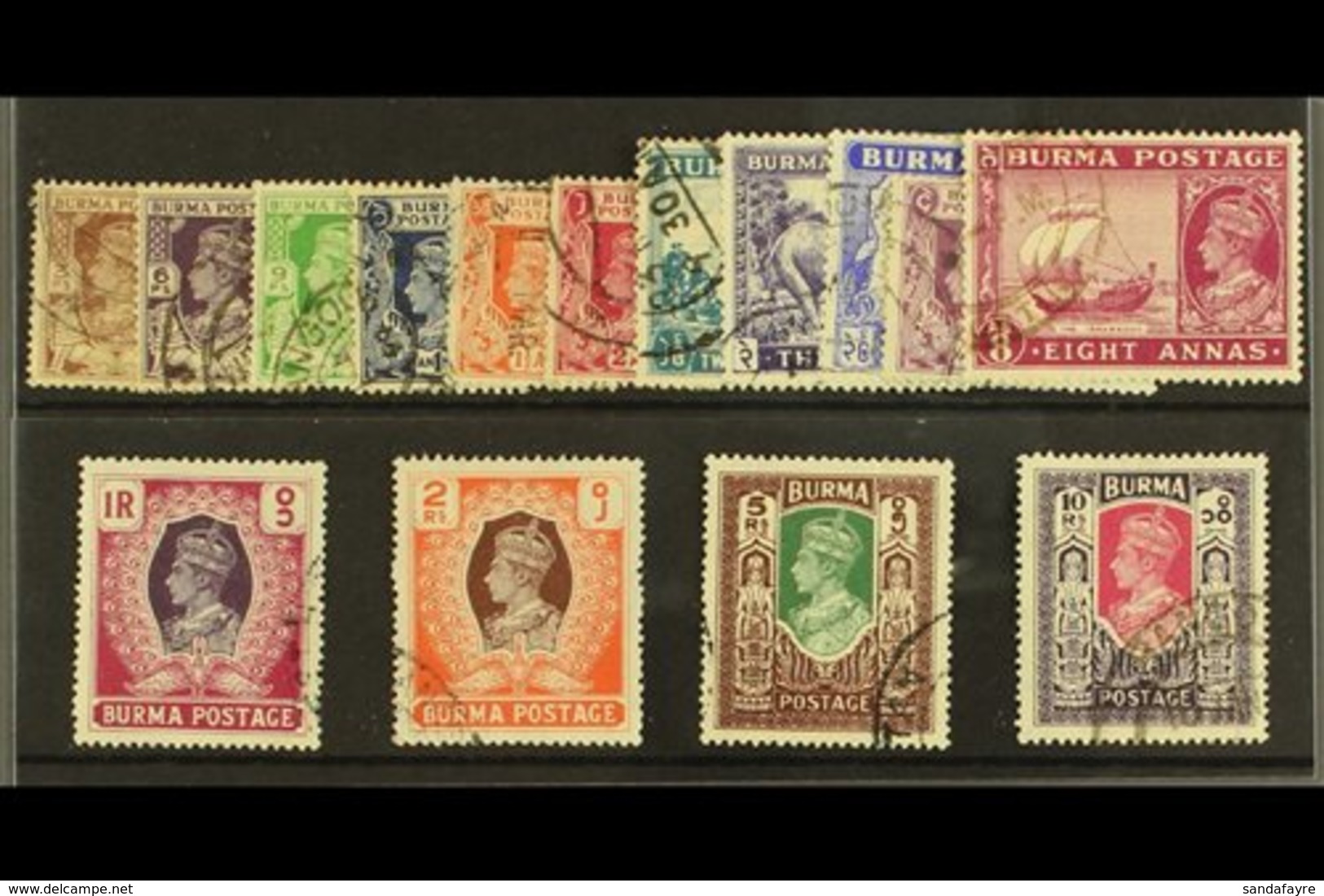 1946 Definitives In New Colours Complete Set, SG 51/63. Fine Used. For More Images, Please Visit Http://www.sandafayre.c - Birmanie (...-1947)