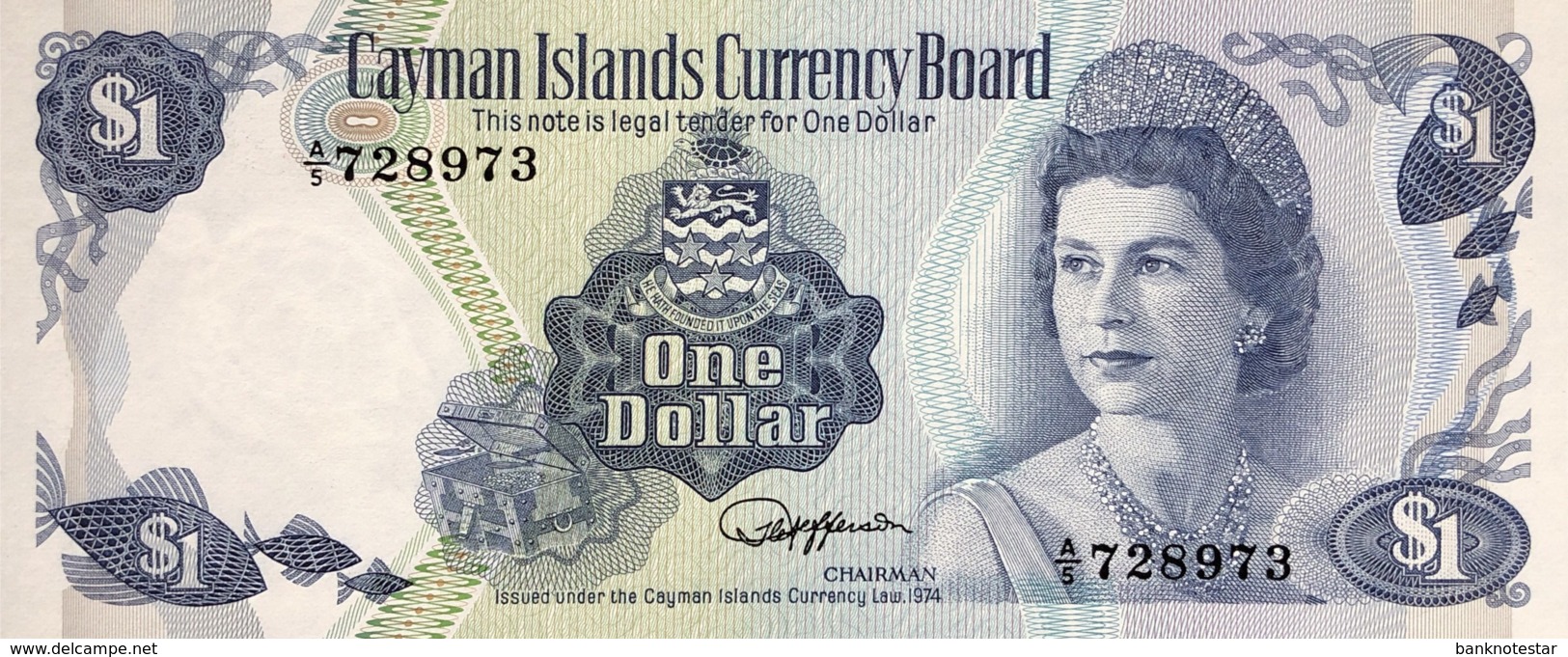 Cayman Islands 1 Dollar, P-5d (1985) - UNC - Isole Caiman