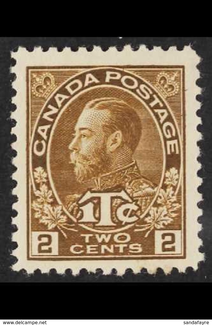 1916  2c + 1c Brown, Die I, Perf 12, SG 238, Fine Mint. Scarce. For More Images, Please Visit Http://www.sandafayre.com/ - Other & Unclassified