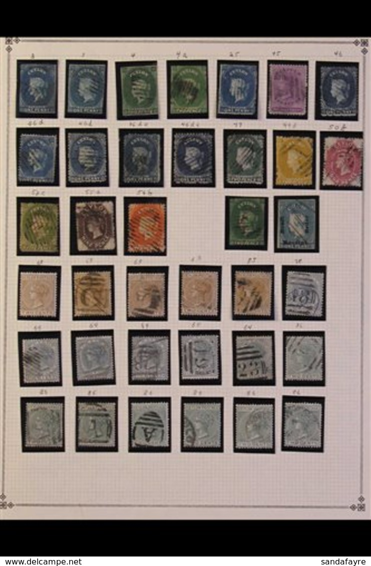 1857-1981 INTERESTING MOSTLY USED ACCUMULATION On Leaves & Stock Pages, Includes 1857-59 1d (x2) & 2d (x3) Used, 1863-66 - Ceylan (...-1947)