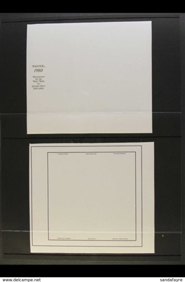IMPERF FRAME PROOFS For The 1980 Easter Souvenir Sheet, SG MS681, With The Frame Outlines In Lilac, Frame Inscriptions I - Cook
