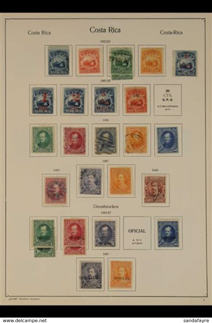 1863-1941 CLEAN AND ATTRACTIVE COLLECTION On Printed Pages, Mint And Used, Generally Fine And Fresh Condition. With 1863 - Costa Rica