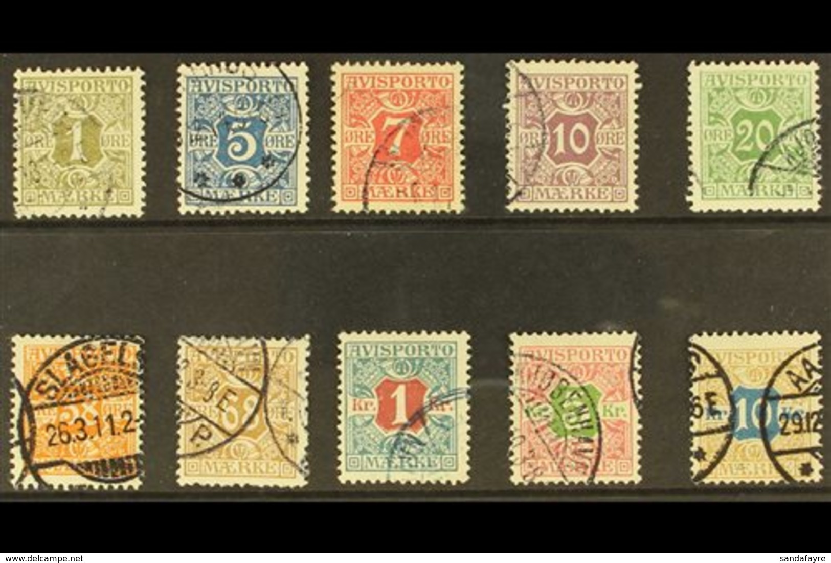 NEWSPAPER 1907 (watermark Crown) Complete Set, SG N131/N140, Very Fine Used. (10 Stamps) For More Images, Please Visit H - Altri & Non Classificati