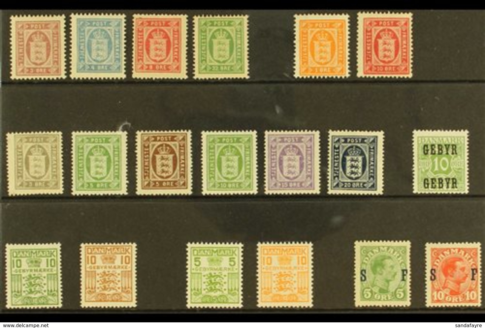 OFFICIALS 1875-1934. A Fine Mint Selection On A Stock Card That Includes 1875-1902 Crown Wmk Range To 32ore, 1914-23 Cro - Other & Unclassified