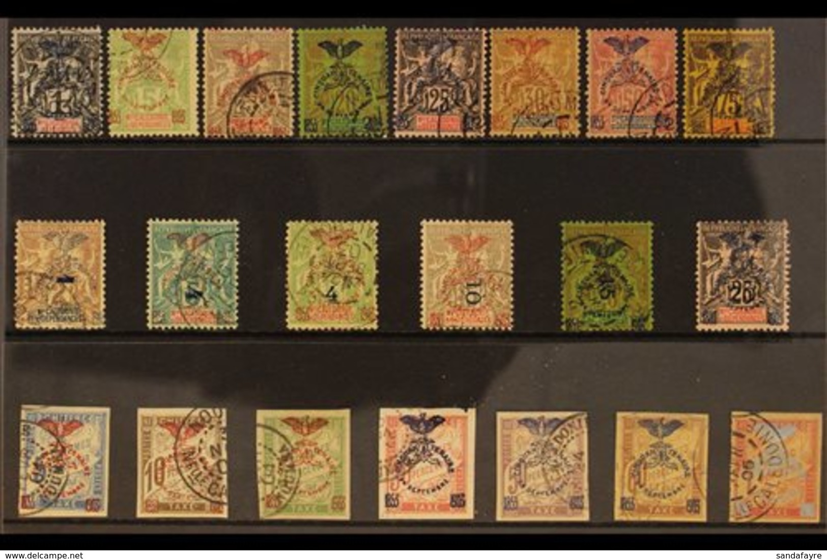 NEW CALEDONIA 1903-04 ANNIVERSARY OF ANNEXATION Used Selection Presented On A Stock Card. Includes 1903 Range With Most  - Other & Unclassified