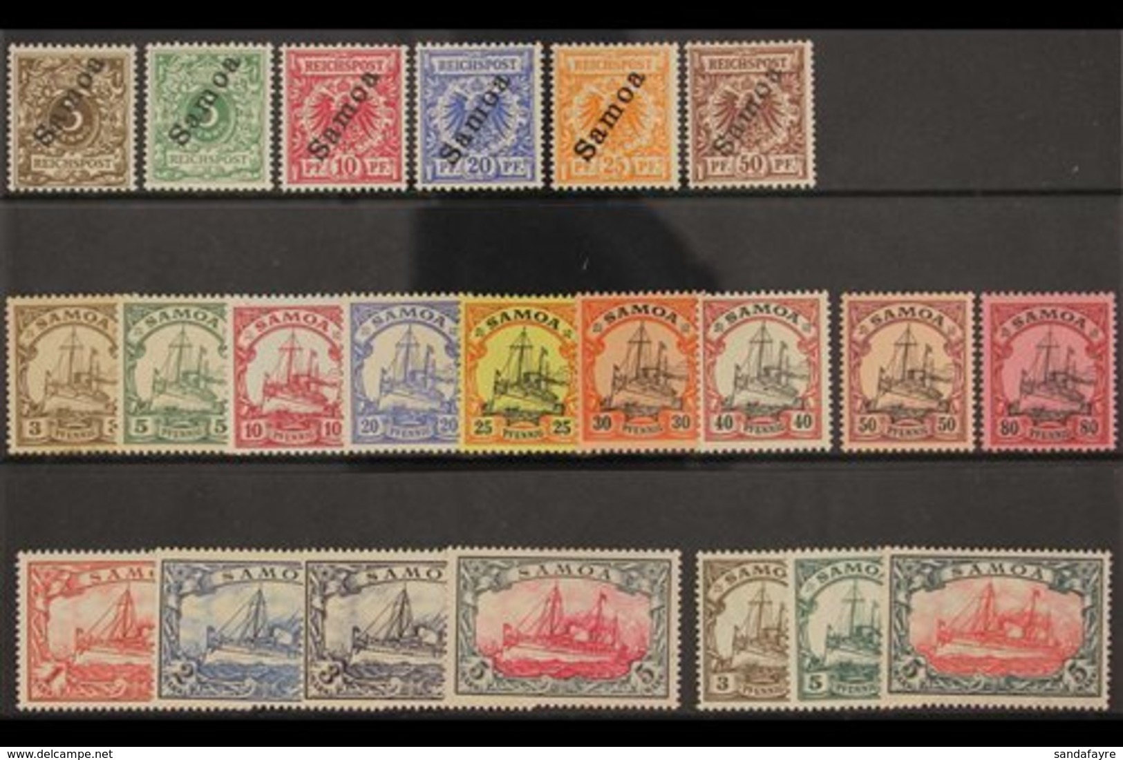 SAMOA 1900-1919 COMPREHENSIVE MINT COLLECTION Presented On A Stock Card That Includes The 1900-1901 "Samoa" Overprinted  - Altri & Non Classificati