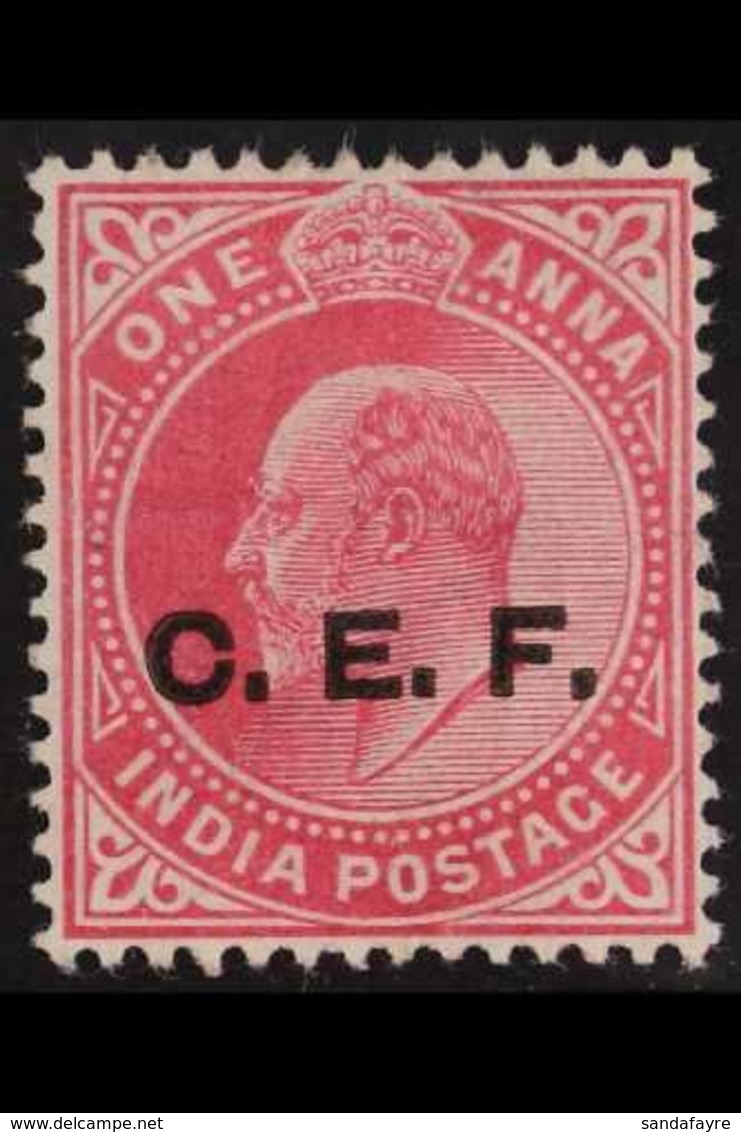 CHINA EXPEDITIONARY FORCE 1905-11 1a Carmine "C.E.F." OVERPRINT DOUBLE ONE ALBINO Variety, SG C13a, Fine Mint, Fresh. Fo - Autres & Non Classés