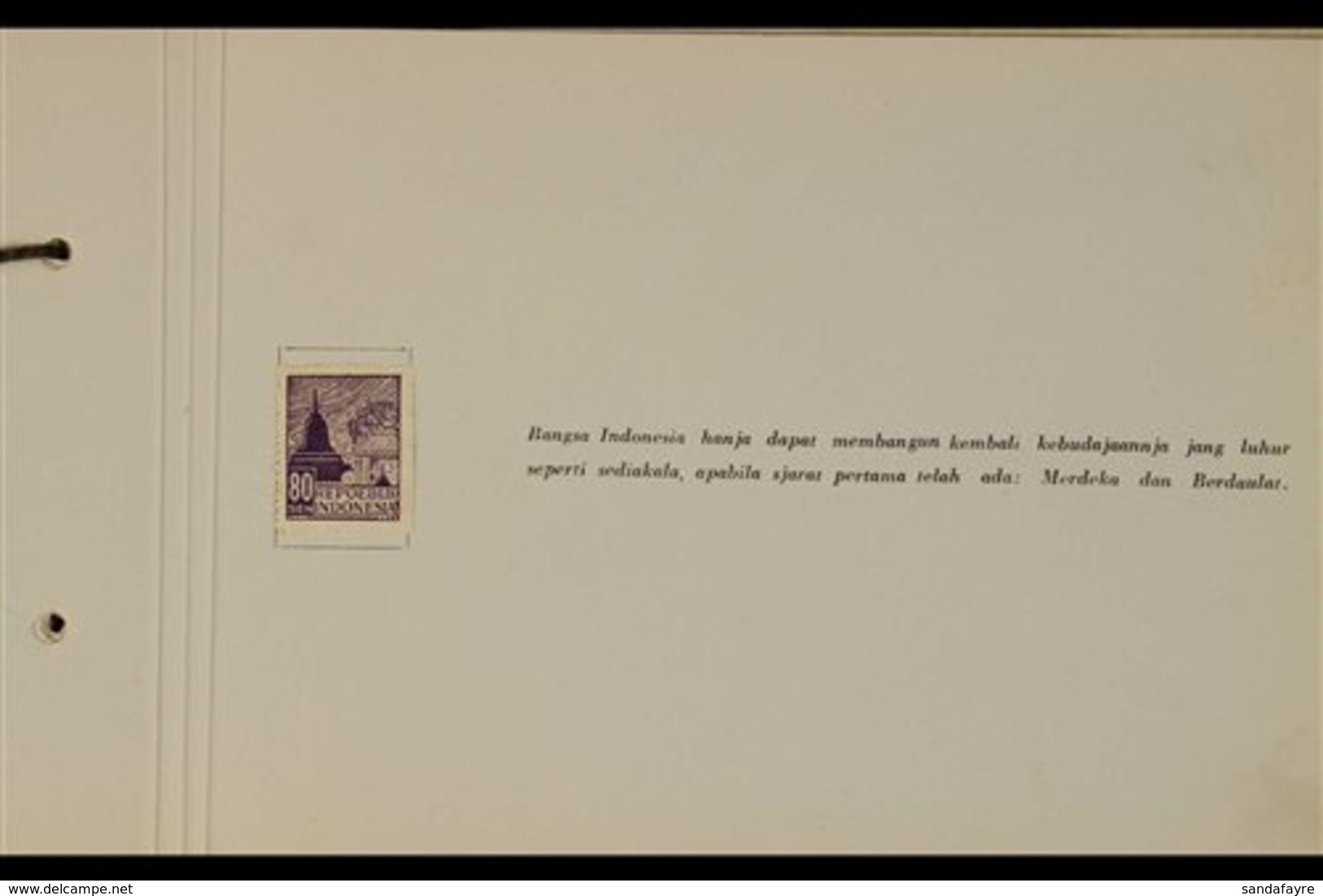 1945-1947 All Different Unused Stamps And Postal Stationery Cards In A Special Presentation Album Handstamped "With The  - Indonésie