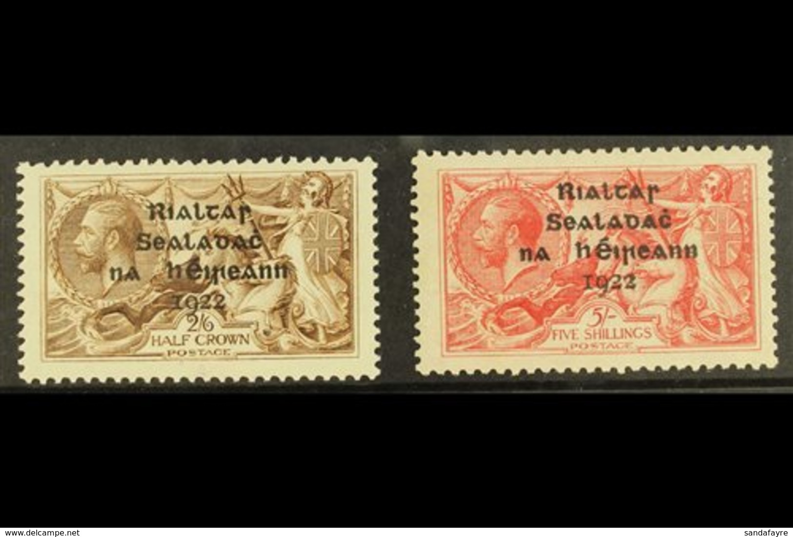 1922 Dollard 2s6d Reddish Brown And 5s Rose Carmine Seahorses, SG 18/19, Fine Mint (2 Stamps) For More Images, Please Vi - Other & Unclassified